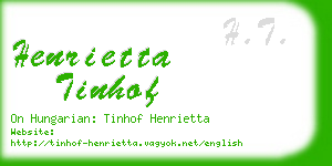 henrietta tinhof business card